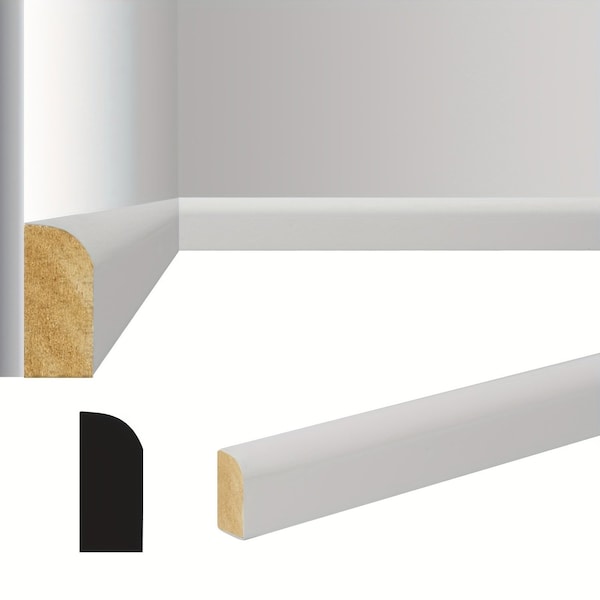 Wrightmaster 3/4 in. x 7/20 in. x 96 in. Pre-primed MDF Crown Molding (4 Pack) ZR-20303 - main