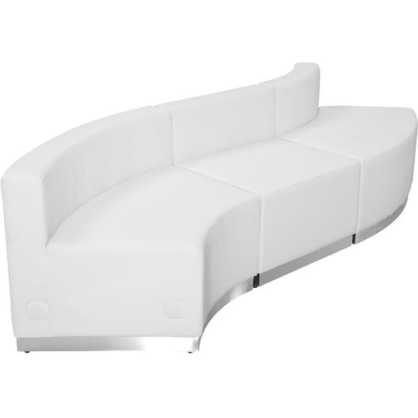 Flash Furniture 3 pcs. Living Room Set, 25-1/4" to 30-1/2" x 27", Upholstery Color: White ZB-803-830-SET-WH-GG - main