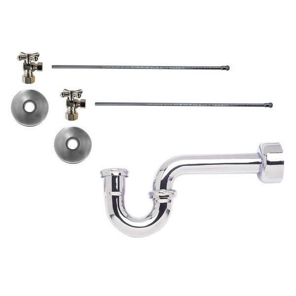 Mountain Plumbing Lavatory Kit - Brass Cross Handle 1/4 Turn Valve MT621-NL 1-1/4" in Satin Chrome MT4431X-NL/SC - main