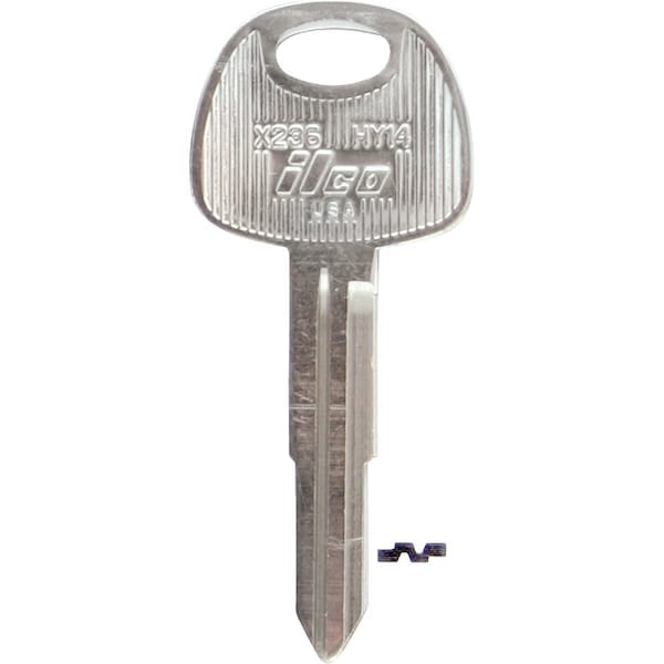 Ilco Hyundai Nickel Plated Automotive Key HY14 / X236, 10PK IAF01626002 - main