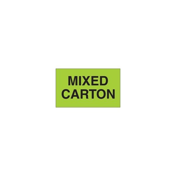 Bubblefast 3 x 5'' - ''Mixed Carton'' Fluorescent Green Labels BFDL2501 - main