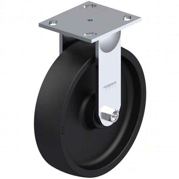 Zoro Select Plate Caster, Rigid, Nylon, 9 1/2"H P21R-NG080R-14 - main