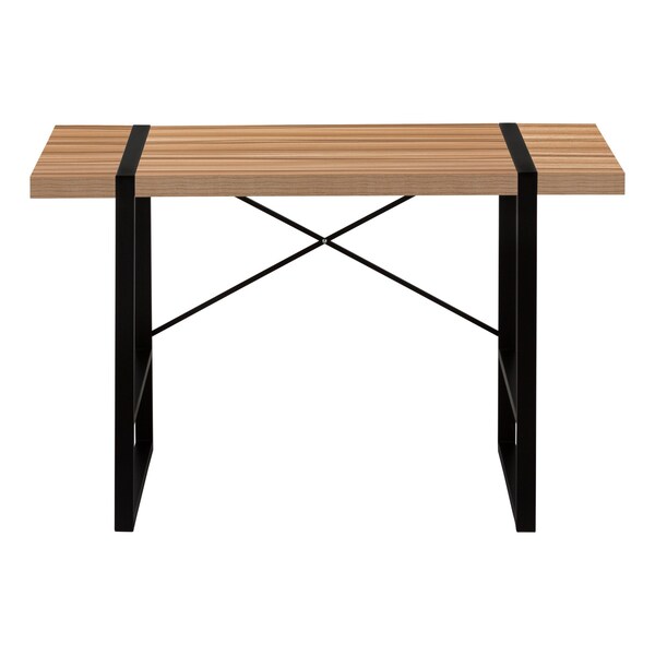 Homeroots 49" Brown and Black Wood and Metal Sled Computer Desk 489865 - main