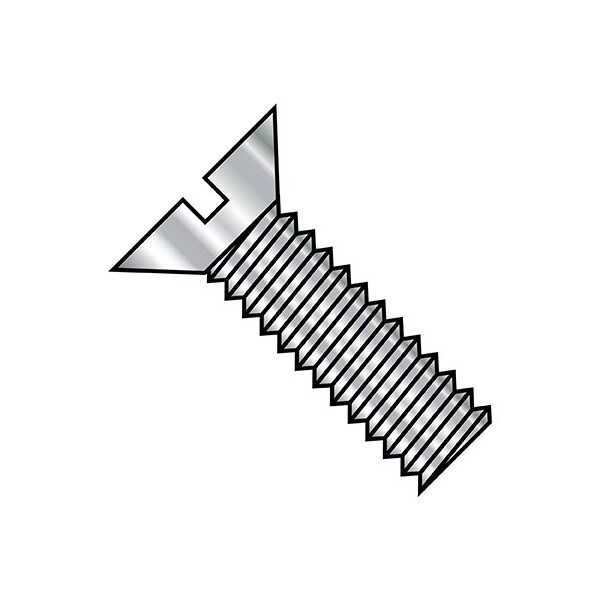Zoro Select Slotted Flat Machine Screw, Plain 18-8 Stainless Steel, 3000 PK 1010MSF188 - main