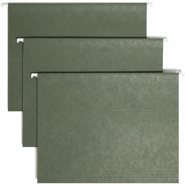 Smead Hanging Folders, 1/5 Tab, 11 Point Stock, Letter, Green, 25/Box 64055 - main