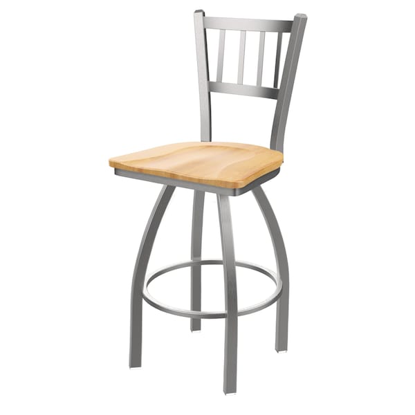 Holland Bar Stool Co 810 Contessa Stainless Steel 36in Swivel Bar Stool with Natural Maple Seat 81036SSNatMpl - main