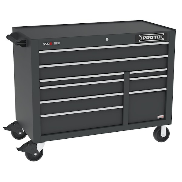 Proto 550 Series Rolling Cabinet, 9 Drawer, Dual Black, 50 in W x 25-1/4 in D x 41 in H J555041B-9DBPD - main