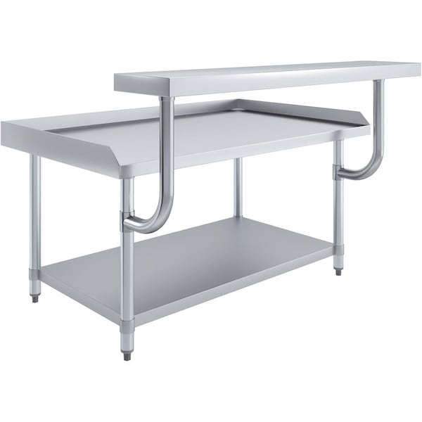 Amgood 30 in. x 48 in. Stainless Steel Equipment Stand w/13.5 in. x 49 in. Adjustable Work Surface ES-3048+ASWS-Z - main