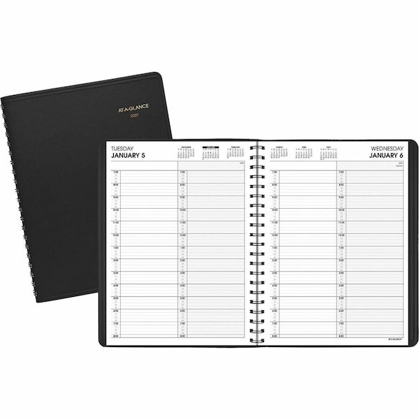 At-A-Glance Two-Person Group Daily Appointment Book, 11 x 8, Black Cover, 12-Month (Jan to Dec): 2025 70-222-05 - main