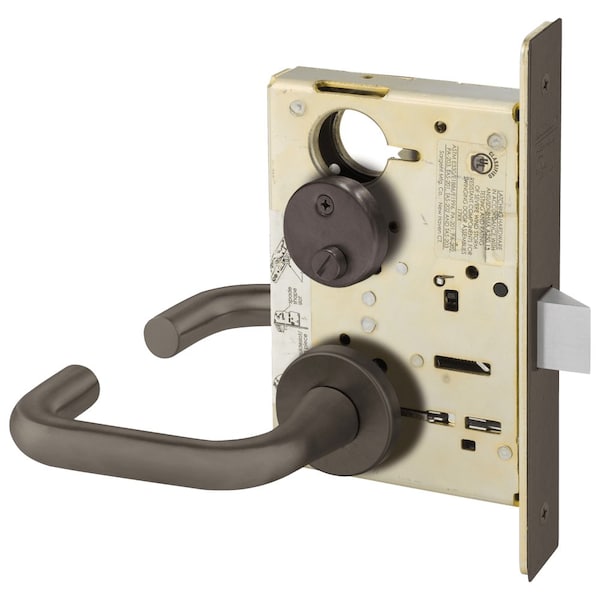 Sargent Grade 1 Privacy Bath/Bedroom Mortise Lock, J - Lever, LN - Rose, Field Reversible, ASA Strike, Dark 8265 LNJ 10B - main