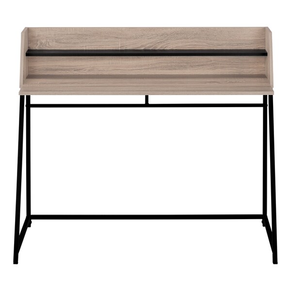 Homeroots 47" Taupe and Black Wood and Metal Sled Computer Desk 489853 - main