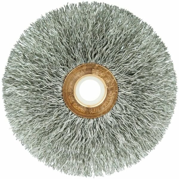 Weiler 3" Dia Crimped Wire Wheel, .0118" Fill, 1/2"-3/8" Arbor Hole 16963 - main