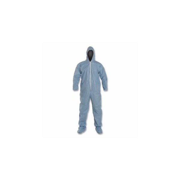 Dupont Tempro Coveralls with Attached Hood and Integrated Socks, Blue, Large, 25PK 251-TM122SBULG002500 - main