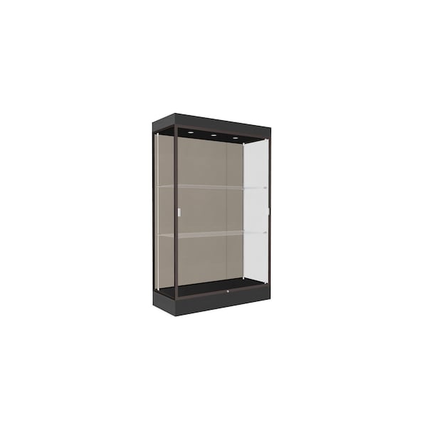 Ghent Lighted Floor Display Case 48x76x20, 6" Base, Bronze 92LFCO-BZ-BLK - main