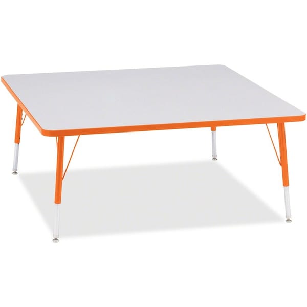 Jonti-Craft Berries Square Activity Table, 48 in. x 48 in., E-height, Freckled Gray/Orange/Gray 6418JCE114 - main