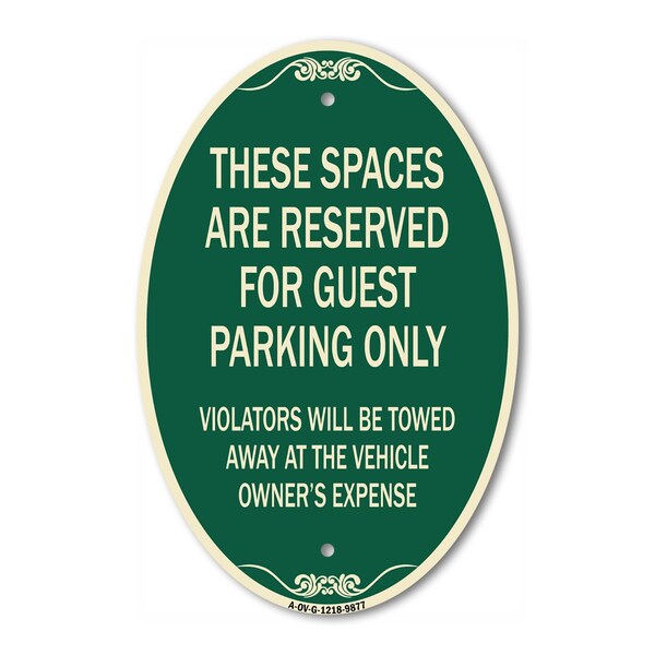 Signmission These Spaces Are Reserved For Guest Parking O, 12 In X 18 In Architectural, Heavy Gauge Aluminum A-OV-G-1218-9877 - main