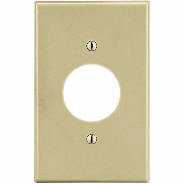 Hubbell Wiring Device-Kellems Single Receptacle Wall Plate, Number of Gangs: 1 Plastic, Satin Finish, Ivory P7I - main