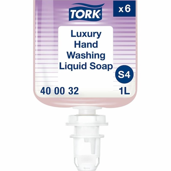 Tork Luxury Liquid Soap, Soft Rose Scent, 1L Refill, 6PK 400032 - main