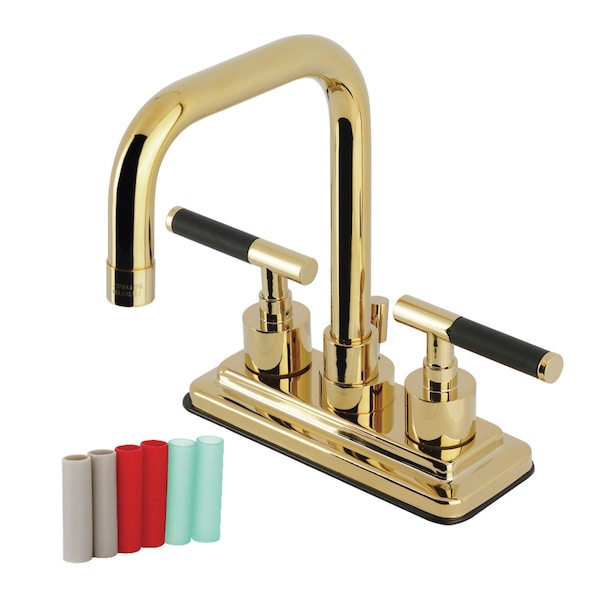 Kingston Brass Double-Handle 4" Centerset Bathroom Faucet with Brass Pop-Up, Polished Brass KS6642CKL - main