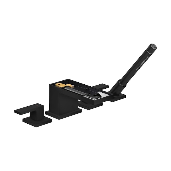Axor MyEdition 4-Hole Roman Tub Set Trim with 1.75 GPM Handshower without Plate in Matte Black 47432671 - main