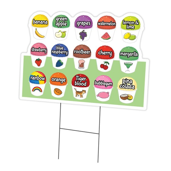 Signmission 15 Snowcone Yard Sign & Stake outdoor plastic coroplast window, C-DC-1824-15 Snowcone C-DC-1824-15 Snowcone - main