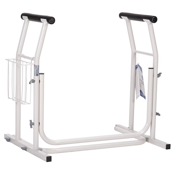 Dynarex Freestanding Toilet Rail, White 10350 - main