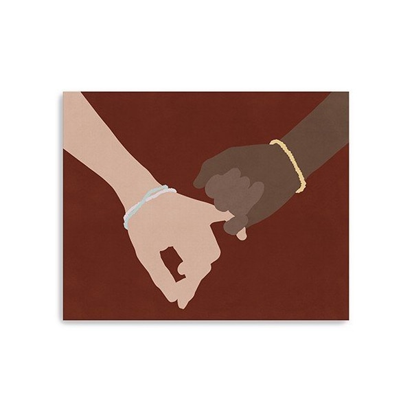 Homeroots 24" x 30" Pinky Swear Friendship Promise Canvas Unframed Wall Art 398970 - main