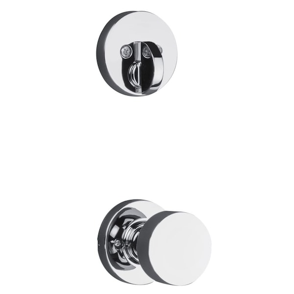 Kwikset Single Cylinder Interior Pismo Knob Trim with Round Rose Satin Chrome Finish 971PSKRDT-26D - main