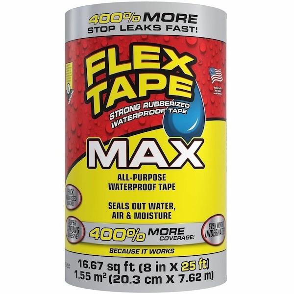 Flex Tape Flex Seal Family of Products Flex Tape MAX 8 in. W X 25 ft. L Clear Waterproof Repair Tape TFSMAXCLR08 - main