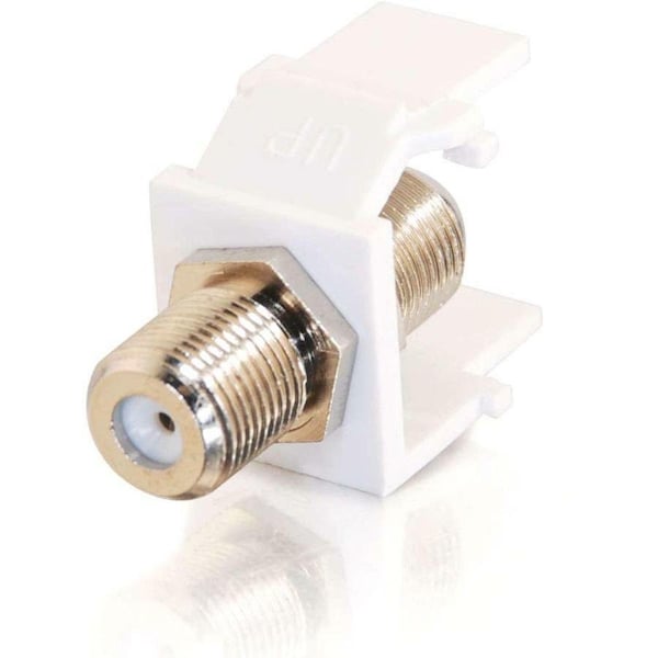 C2G Snap-In F-Type F/F Keystone Insert Module - White - F Connector 03824 - main