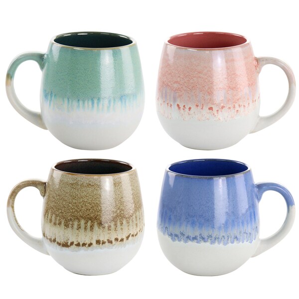 Gibson Home Avery Creek 4 Piece 19.1oz Stoneware Mug Set in Assorted Colors 134062.01 - main