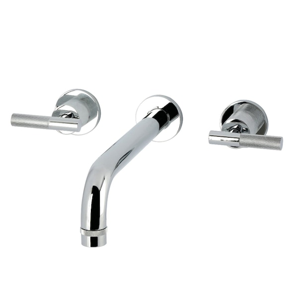 Kingston Brass Two-Handle Wall Mount Tub Faucet with Knurled Handle, Polished Chrome KS8021KNL - main