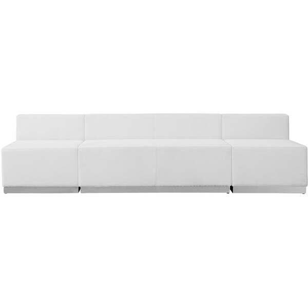 Flash Furniture 3 pcs. Living Room Set, 25-1/4" to 25-1/2" x 27", Upholstery Color: White, Frame Material: Metal ZB-803-680-SET-WH-GG - main