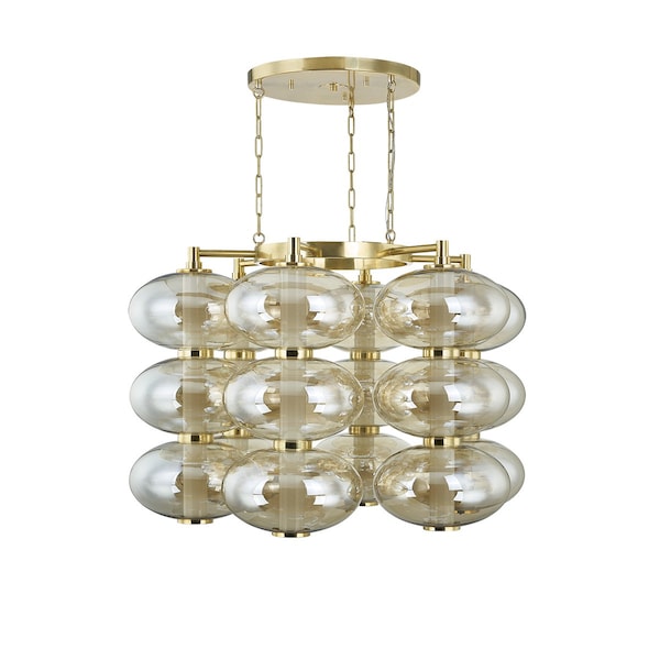 Corbett Lighting Toulouse 6 Light Integrated LED Chandelier in Vintage Brass 504-42-VB - main
