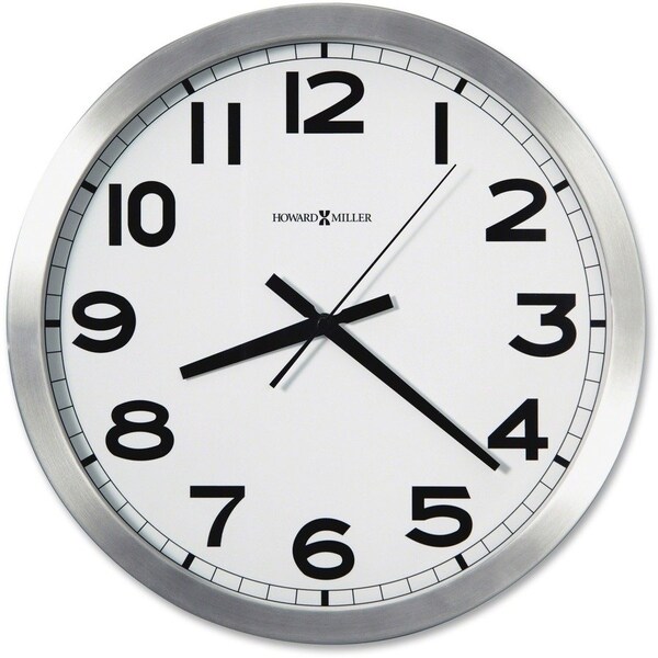 Howard Miller Clock Co Howard Miller Spokane Wall Clock, 15.75" Overall Diameter, Silver Case, 1 AA 625450 - main