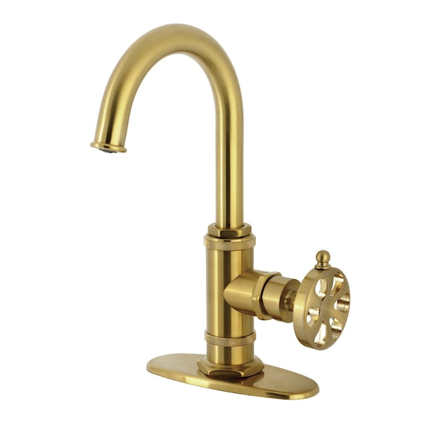 Kingston Brass Single-Handle Bar Faucet, Brushed Brass KSD8507RX - main