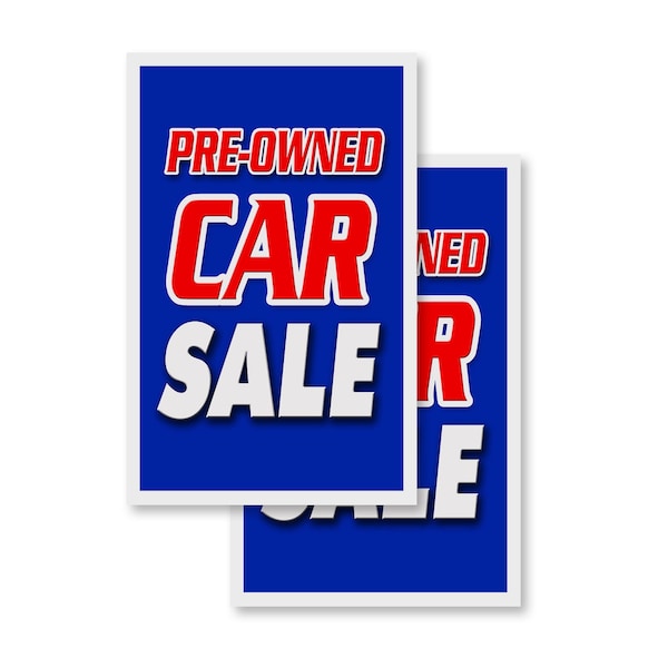 Signmission Pre-owned Car Sale, Vinyl Decals Only 24 Inch x 36 Inch, Vinyl Decal, 2PK DSB-2436-2PACK-Pre-owned Car Sale - main