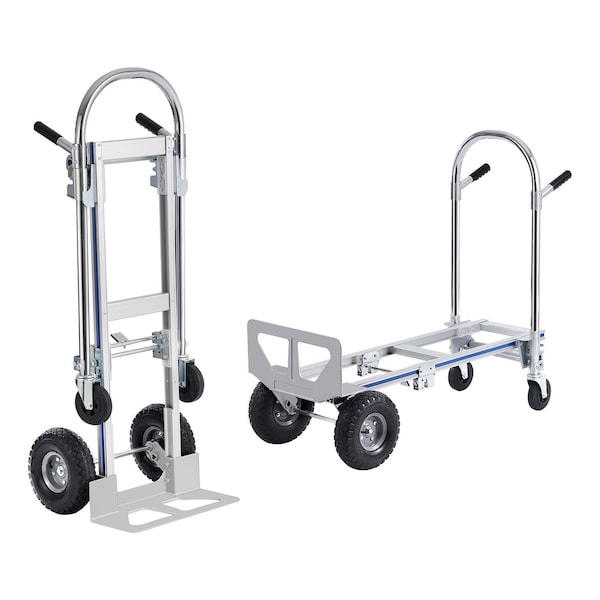 Vevor Aluminum Hand Truck 2 in 1 Folding Dolly Cart 400 lbs Capacity Heavy Duty 2020A - main
