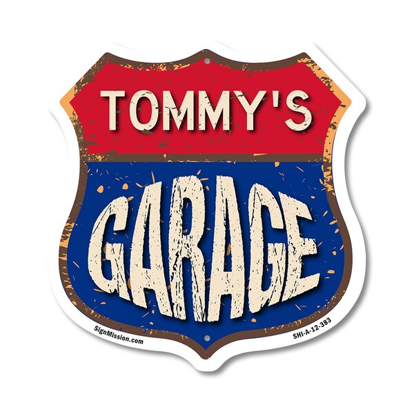 Signmission Tommy's Garage, 12 Inch X 12 Inch, Aluminum Metal Sign SHI-A-12-383-TOMMY - main