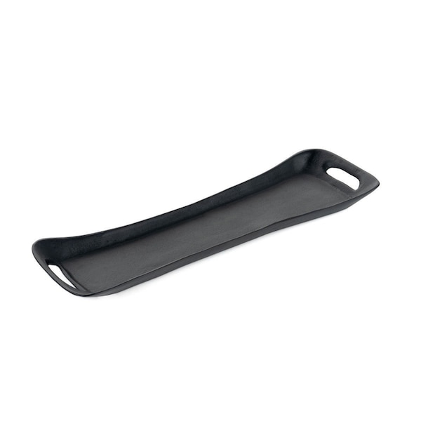Homeroots 5in Black Metal Vanity Tray With Handles 574115 - main