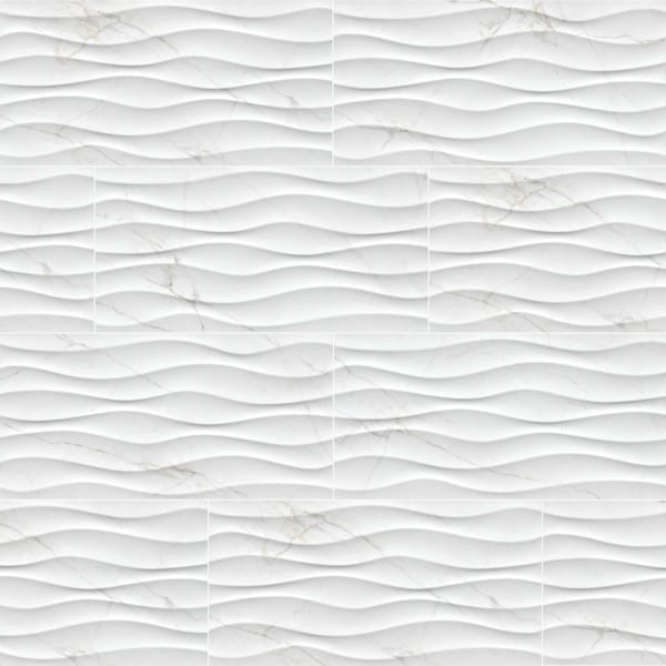 Msi Sample Dymo Calacatta Wavy White Glossy Ceramic Wall Tile ZOR-PT-0880-SAM - main