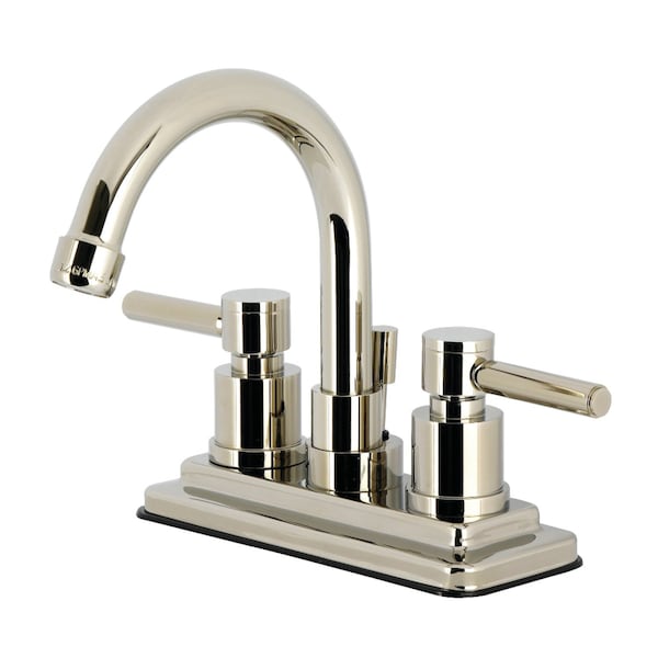 Kingston Brass Double-Handle 4" Centerset Bathroom Faucet with Brass Pop-Up, Polished Nickel KS8666DL - main