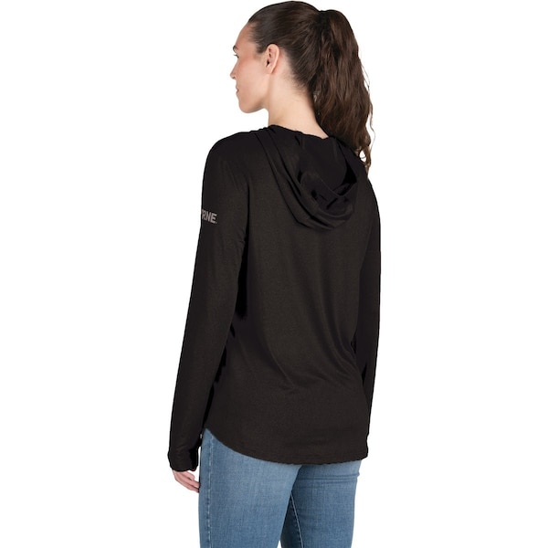 Berne Womens Large Black Long Sleeve Hooded UPF Sun Shirt WSH13BKR440 - main