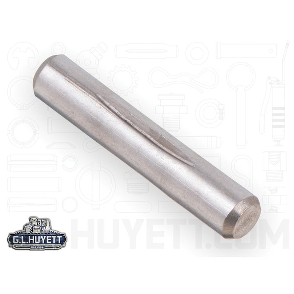 Huyett Type E Grooved Pin, 300 Stainless Steel, 0.188 in Dia x 0.185 in Small End Dia x 0.875 in Length GPS-0187-0875-E - main
