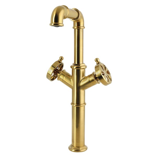 Kingston Brass Double-Handle Vessel Sink Faucet, Brushed Brass LS6603RX - main