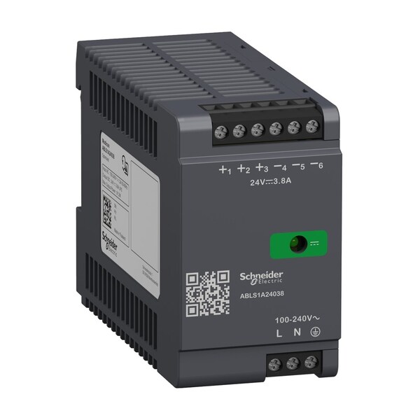 Schneider Electric Power Supply, 100 to 240V AC, 24V DC, 91.2W, 3.8A, DIN Rail ABLS1A24038 - main
