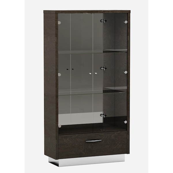 Homeroots 41in Silver and Gray Brown Accent Cabinet With One Drawer 366366 - main