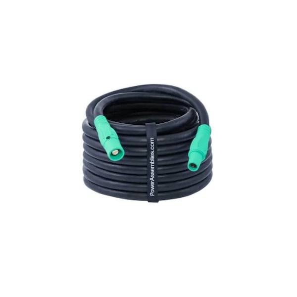 Power Assemblies Type W Extension 400A 4/0 AWG Series 16 Male to Female Camlock 25 Ft, Green 40TW16025MFG - main