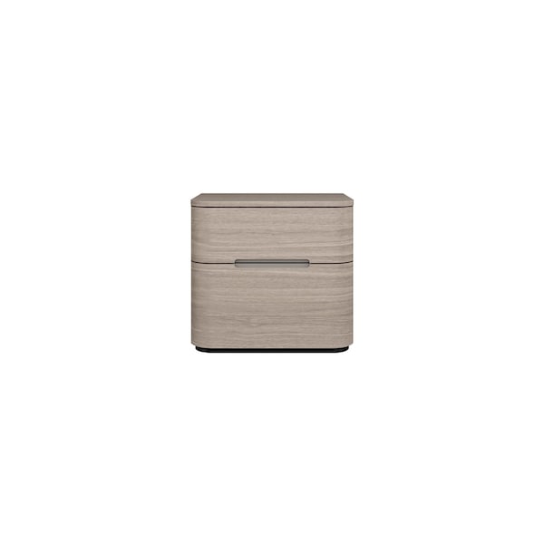 Homeroots 20" Beige Wood Two Drawer Nightstand 719563 - main