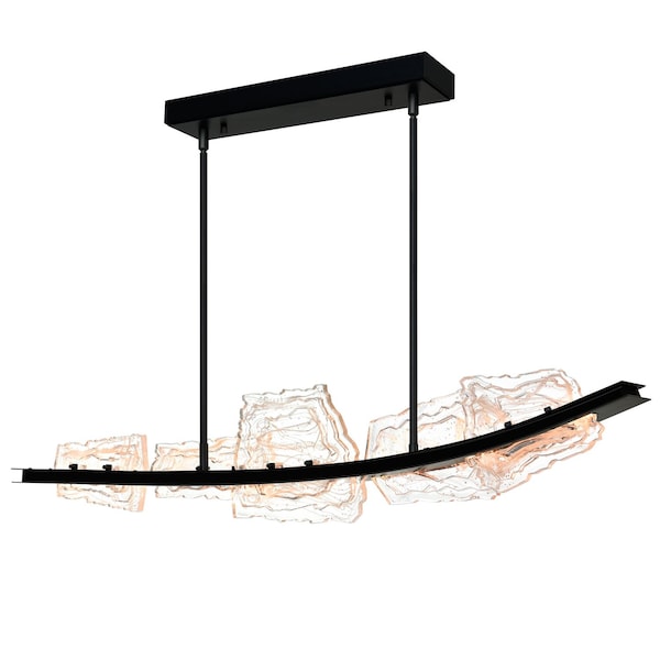 Cwi Lighting Arcus Integrated LED 50in Black Chandelier with Handcrafted Glass 1711P50-5-101 - main